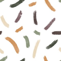 Abstract Hand Drawing Geometric Random Brush Strokes Seamless Pattern Isolated Background