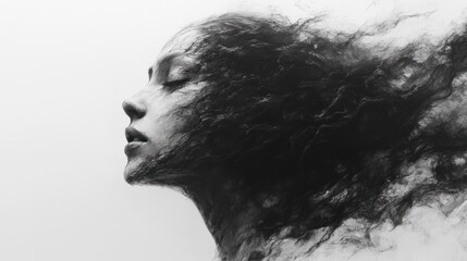 Emotional Portrait of Jesus Christ in Black and White