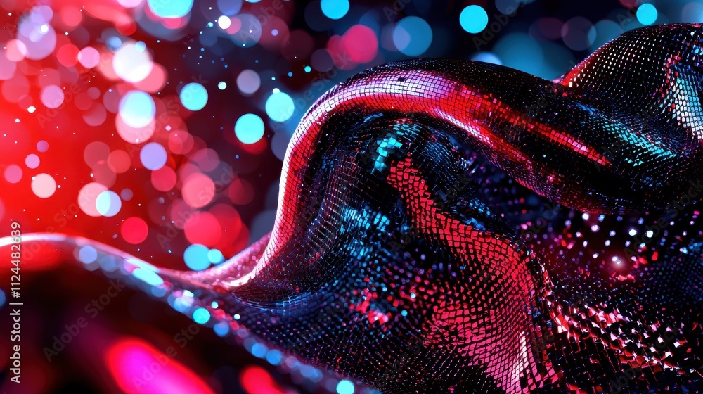 Aufkleber abstract colorful wave with bokeh effect and shimmering texture
