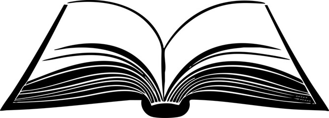 An illustration of an open book, symbolizing reading, knowledge, and education, perfect for literature-related topics.