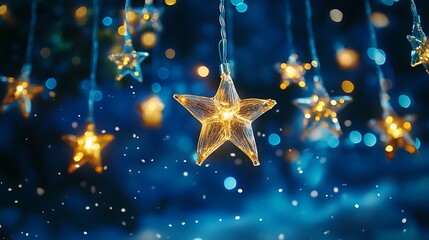 Fototapeta premium Starry winter wonderland decorations for a holiday atmosphere