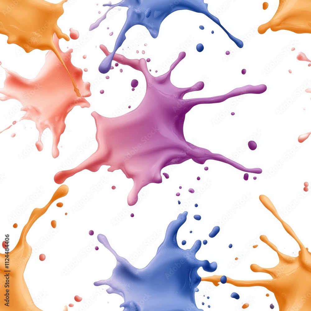 Poster colorful splatter gradient pattern with vibrant hues and dynamic shapes for creative design projects