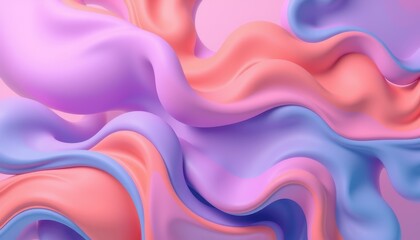 Abstract pastel pink purple and blue flowing shapes