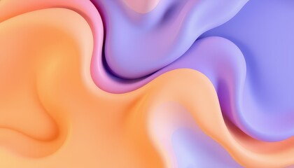 Abstract Pastel Swirls of Orange and Purple Hues