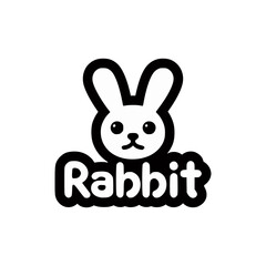 cute rabbit head animal logo vector illustration template design