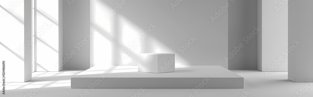 Poster sunlit minimalist product display platform