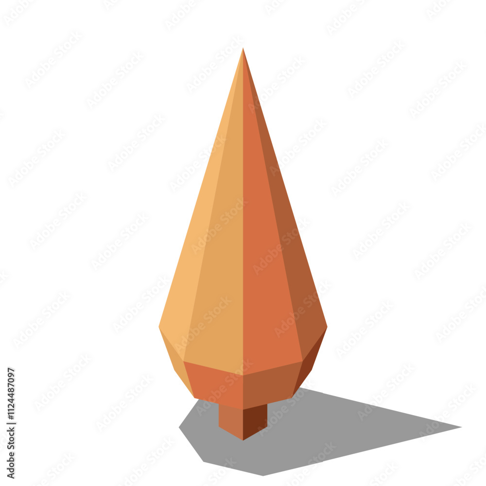 Poster isometric vector autumn tree. tree isometric elements. isometric tree element for landscape design. 