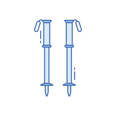 Trekking pole vector icon