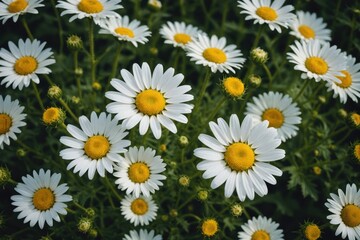 Draped background. Still life of flowers - summer blooming chamomile