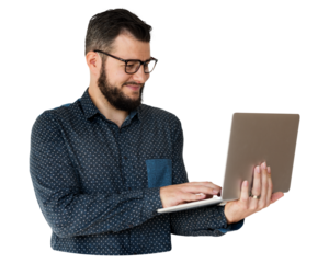 Happy man png element, transparent background
