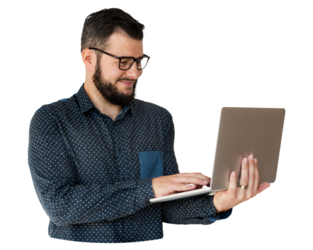 Happy man png element, transparent background