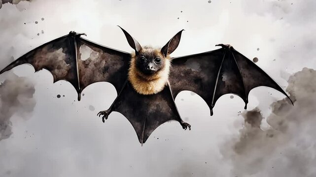 halloween watercolor bats vampire white set bat olated black animal flier mammal nature