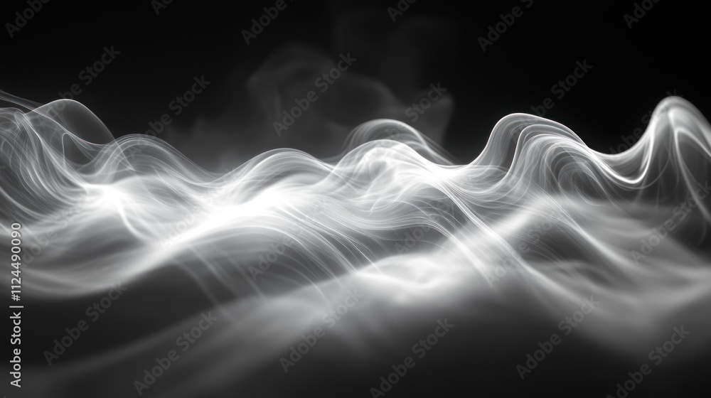 Poster Abstract waves of light and smoke create a dynamic visual effect.
