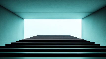 Obraz premium Minimalist Staircase in a Turquoise Room