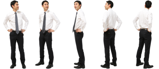 男性ビジネス全身写真_ワイシャツ