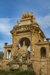 Cascada Monumental with Golden Chariot in Ciutadella Park