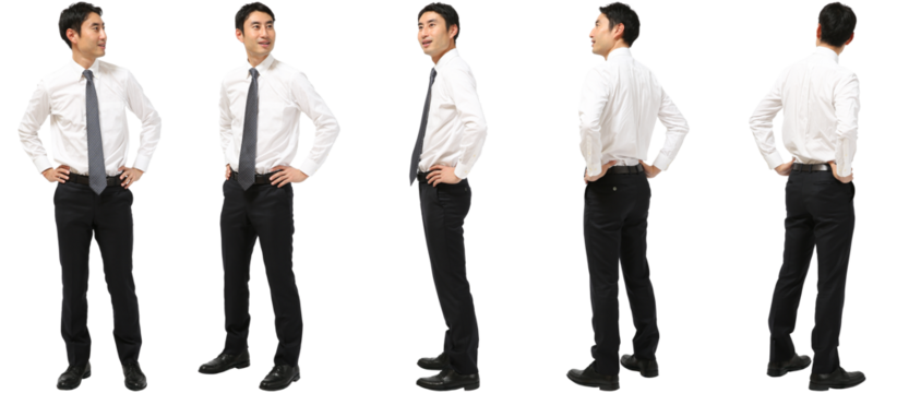 男性ビジネス全身写真_ワイシャツ
