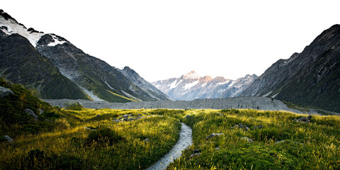 Mountain png collage, beautiful scenery, transparent background