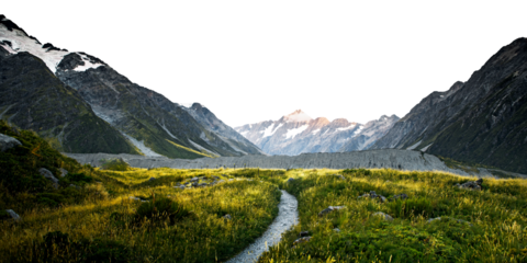 Mountain png collage, beautiful scenery, transparent background