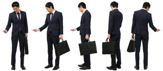 男性ビジネス全身写真_スマホ_ビジネスバッグ