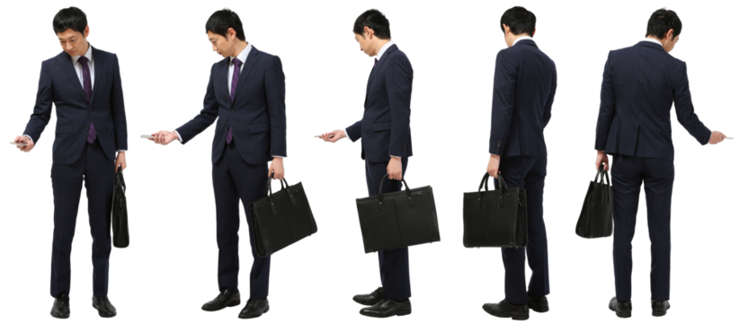 男性ビジネス全身写真_スマホ_ビジネスバッグ