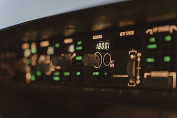 close up of an airplane cockpit