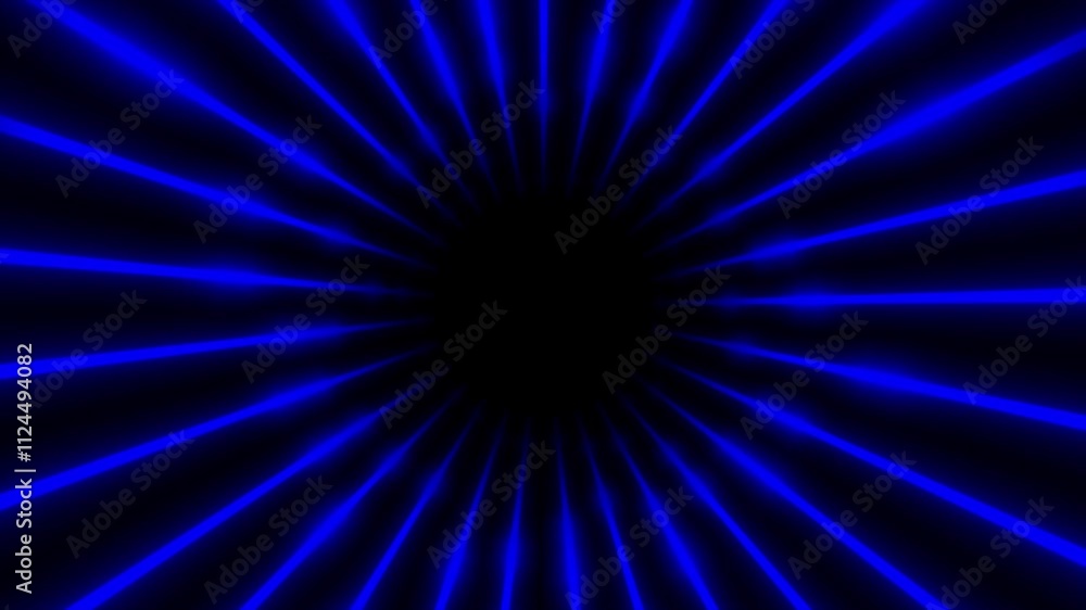 Aufkleber blue color glowing and shiny neon lines 3d tunnel modern design loop-able dark geometrical backgroun