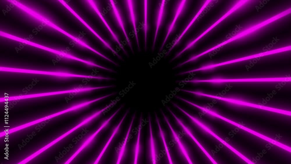 Poster pink color glowing and shiny neon lines 3d tunnel modern design loop-able dark geometrical backgroun