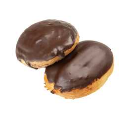 Two chocolate glazed donuts