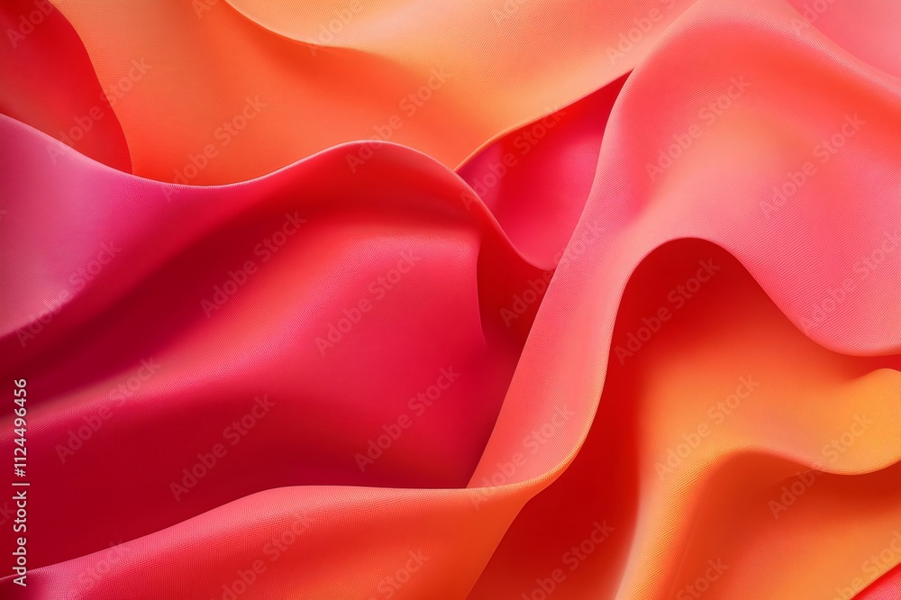 Poster smooth, undulating shapes in vibrant shades of red and orange create a visually captivating abstract