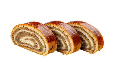 Sliced homemade nut roll
