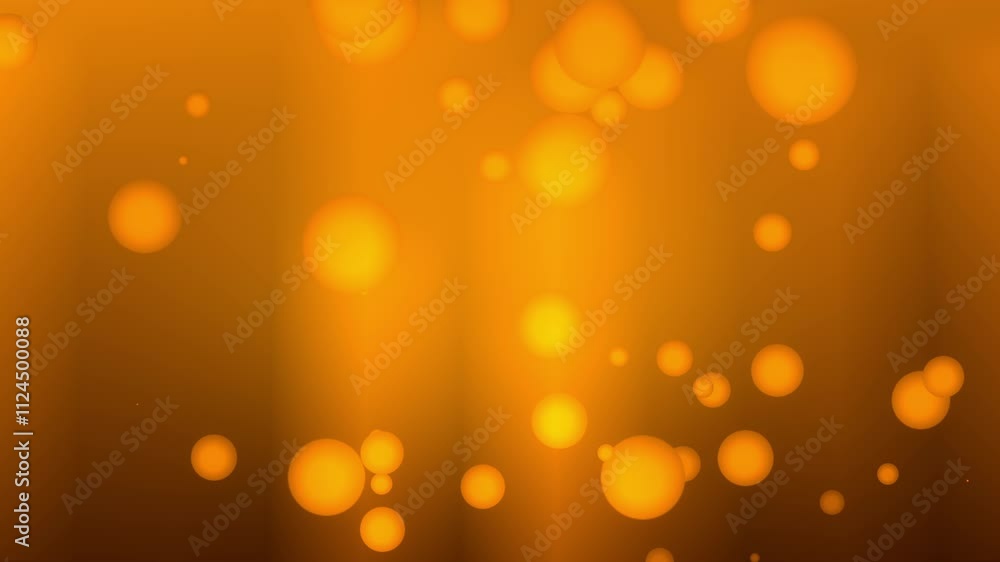 Poster vortex animation of rotating gold and yellow spheres in an upward spiral on a gradient background wi