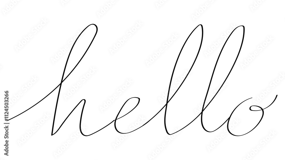 Aufkleber hello greetings typography design element