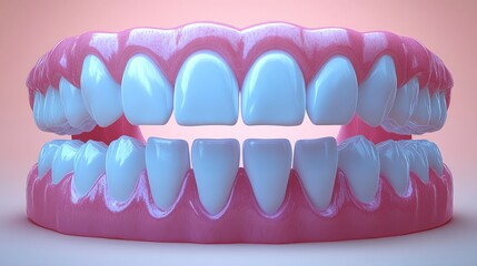 Obraz premium 3D model of human teeth and gums for dental illustration.