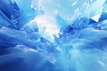 Obraz premium Icy Landscape with Abstract Glacier Patterns Isolated on Transparent. PNG.