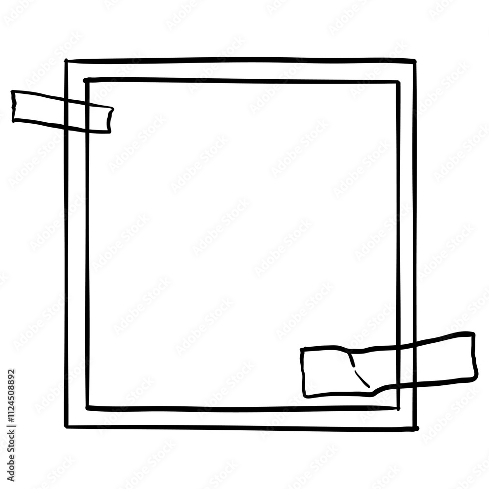 Poster digital note png photo frame element in hand drawn style on paper texture