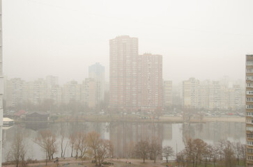 Fototapeta premium view on Kyiv city in Ukraine 