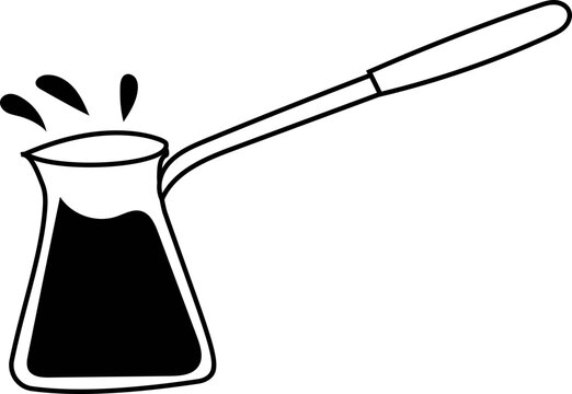 recommend clip art: Line Art of Turkish Coffee Pot.