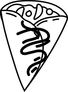 recommend clip art: Line Art of Japanese Crepe Dessert in Cone.