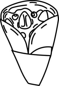 recommend clip art: Line Art of Japanese Crepe Dessert in Cone.