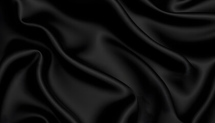 Fototapeta premium Black gray satin dark fabric texture luxurious shiny that is abstract silk cloth background with patterns soft waves blur beautiful, dramatic