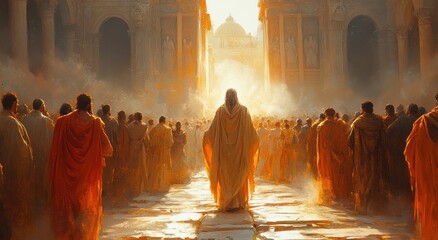 Fototapeta premium Disciples of the Wise Master in Ancient Jerusalem