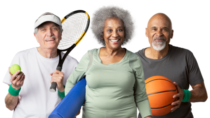 Active retirement png sticker, transparent background