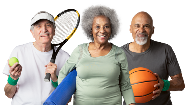 Active retirement png sticker, transparent background