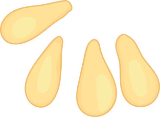 Pumpkin Seeds Flat Vector Illustration.
