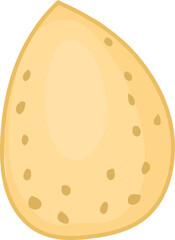 Almond Seed Flat Vector Illustration.