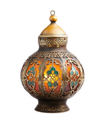 Traditional arabic lamp with intricate geometric patterns