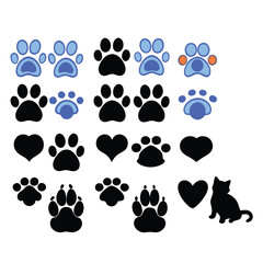 Fototapeta premium a collection of 16 black paw prints arranged in a grid-like pattern