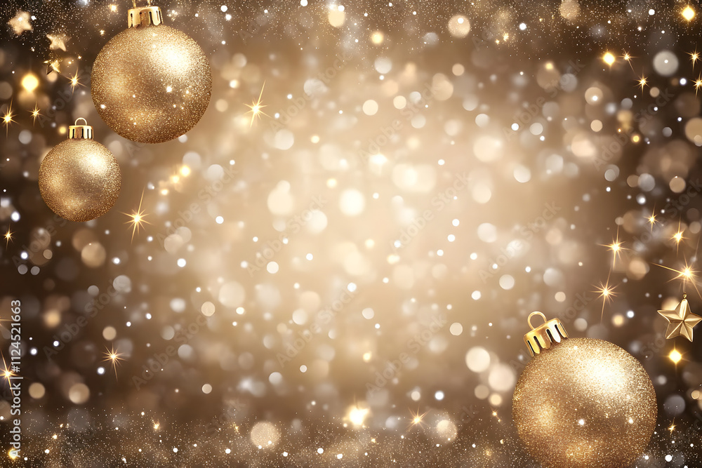 Poster abstract luxury gold background with bokeh light with star glitter and circle blinking with copy spa