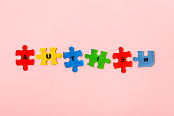 Autism puzzle.Autism awareness day. Colorful bright puzzles.Puzzle. 2 April world autism awareness...